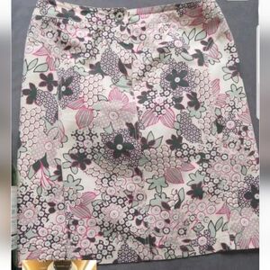 Weekend Maxmara Cotton Floral Mini Skirt 100% Sz. 6 Made In Italy